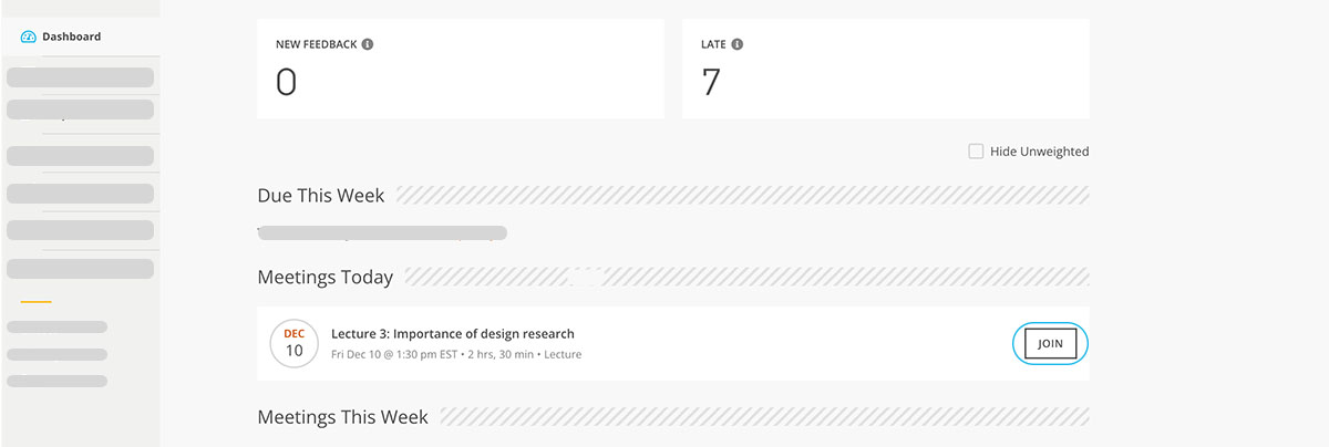 Image dashboard meeting list